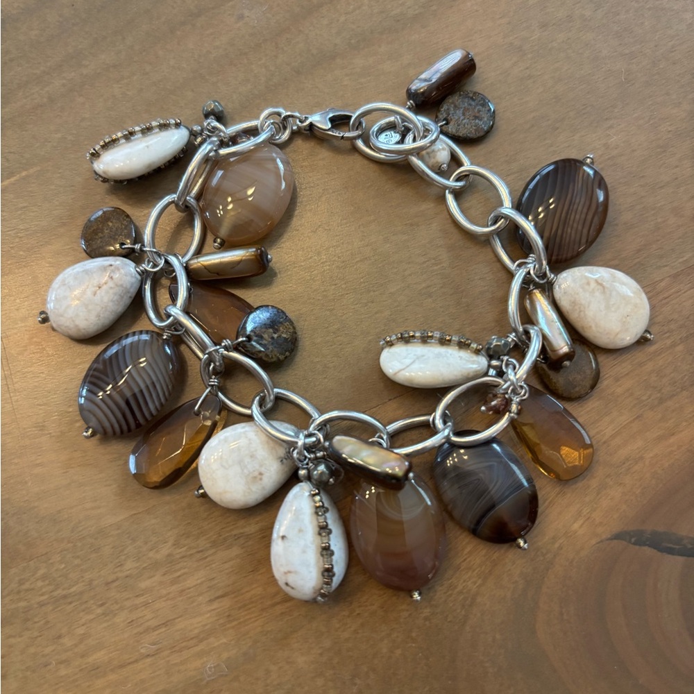Silpada Sterling Silver Cha Cha Multi-stone Bracelet 7” Retired B2065 - Picture 2 of 6